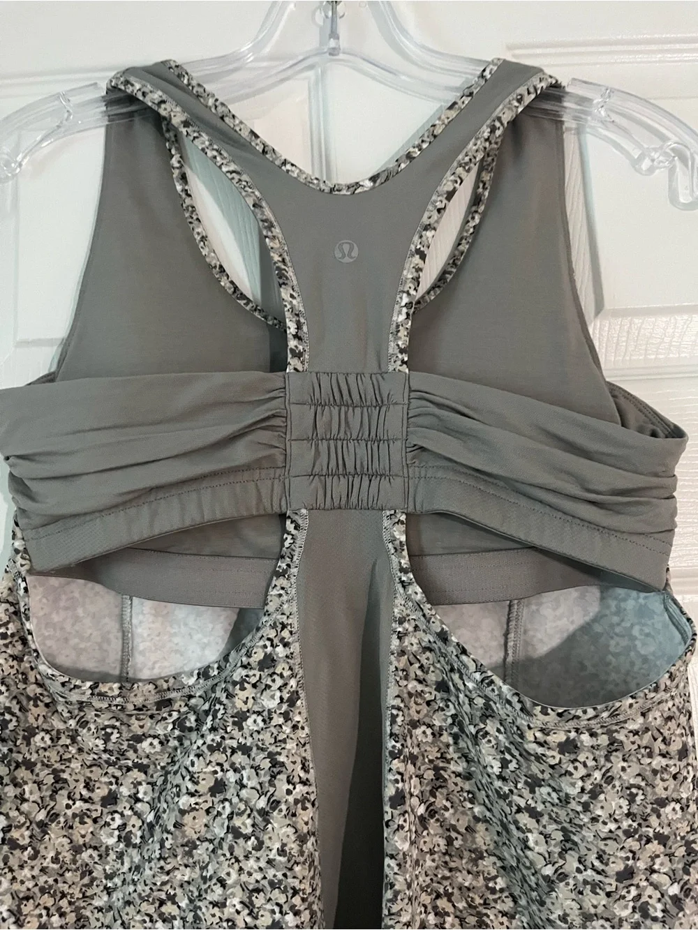 lululemon athletica Gray Floral Racerback Tank
